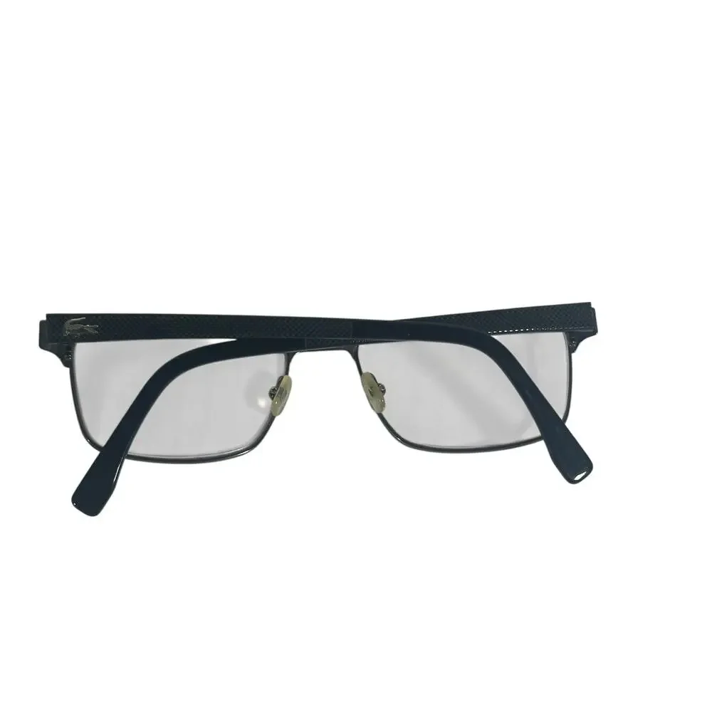 Lacoste L2198 Eyeglasses Black Semi Rim Rectangular 55-18-145 unisex